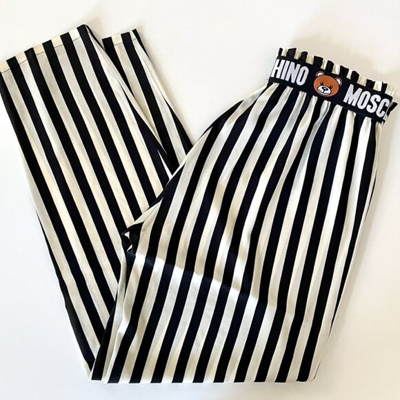 Maggie Shepherd (not Moschino) - Vintage - B/W Stripe Paper Bag Pants - M - Picture 3 of 6